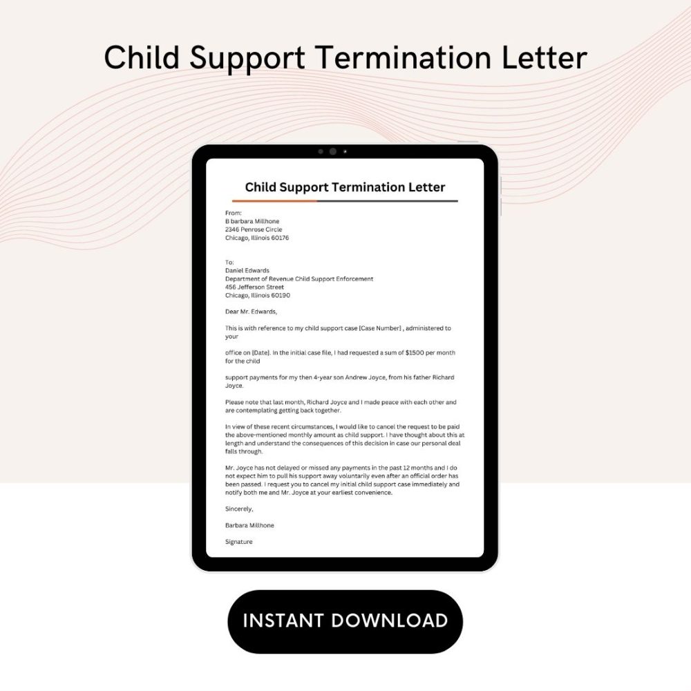 Child Support Termination Letter