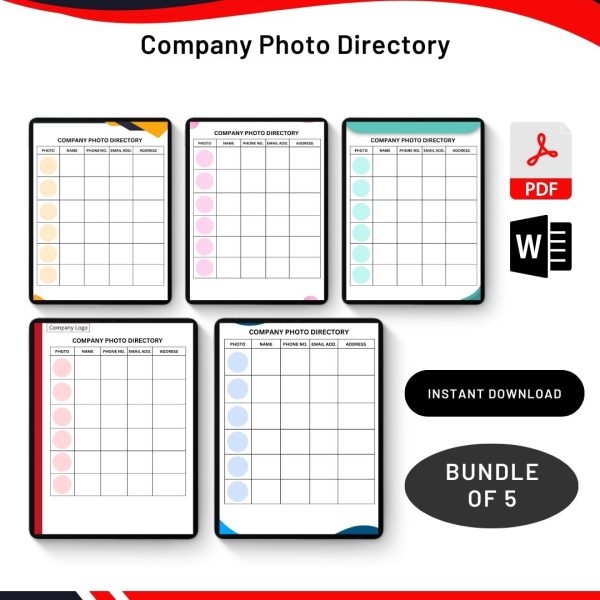 Company Photo Directory Template Printable in Pdf, Word & Excel