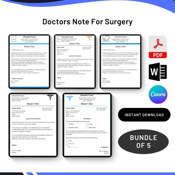 Printable Doctors Note For Surgery Archives - Premium Printable Templates