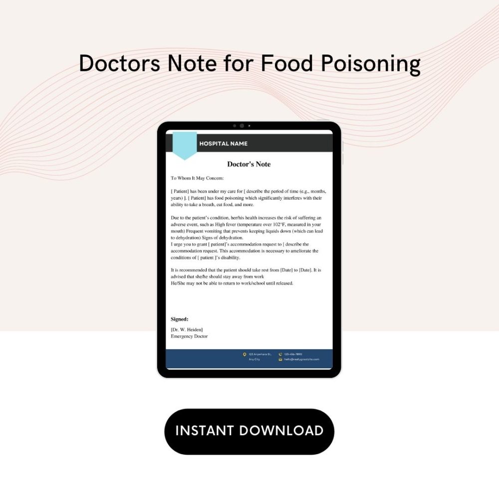 Doctors Note for Food Poisoning