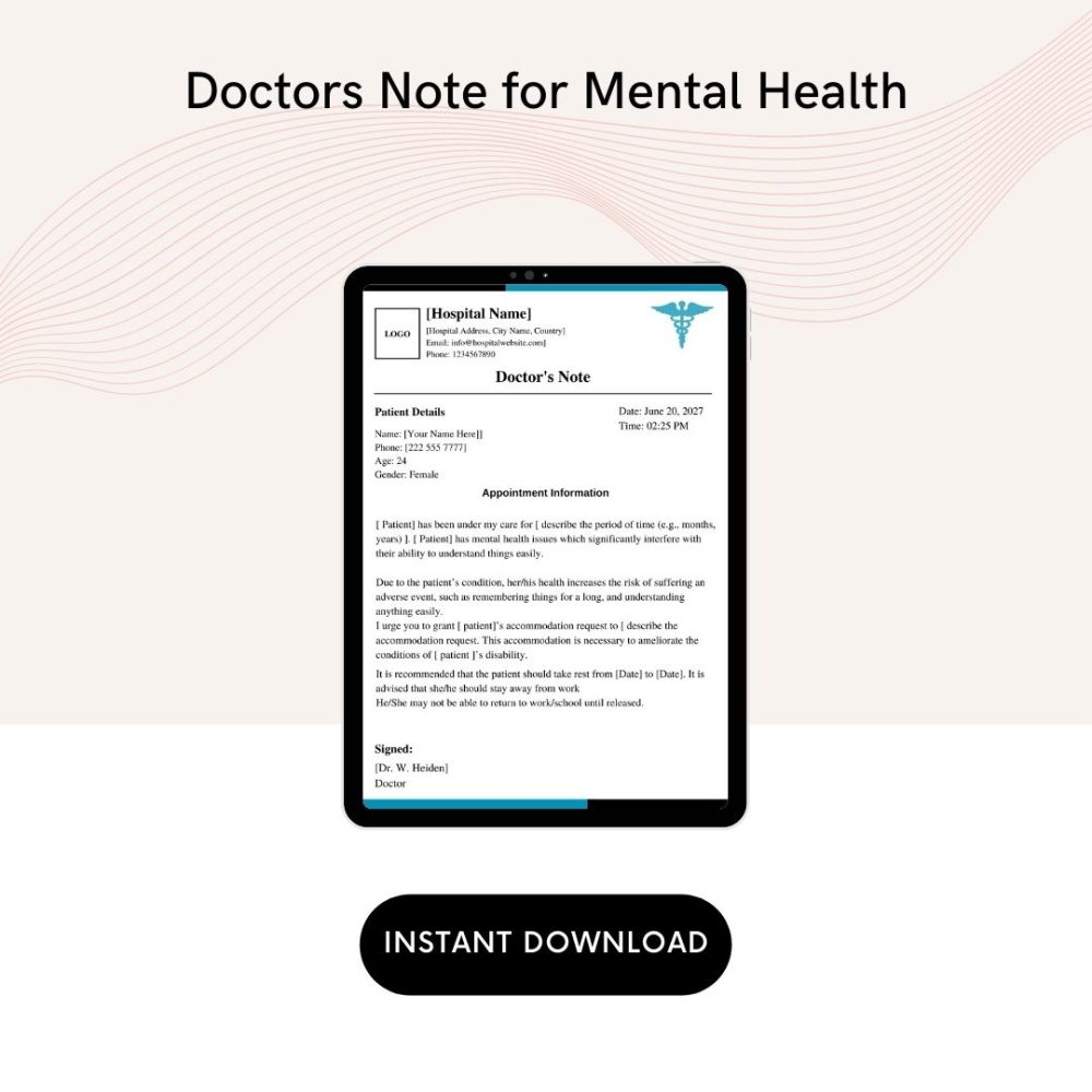 Doctors Note for Mental Health