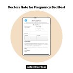 Doctors Note for Pregnancy Bed Rest Word