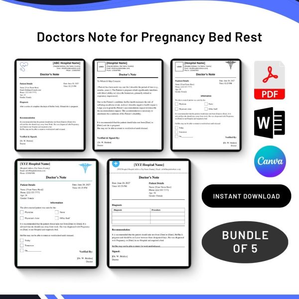 Doctors Note for Pregnancy Bed Rest in PDF & Word