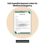 EAD Expedite Request Letter for Medical Emergency Word