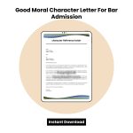 Good Moral Character Letter For Bar Admission Word