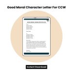 Good Moral Character Letter For CCW Word