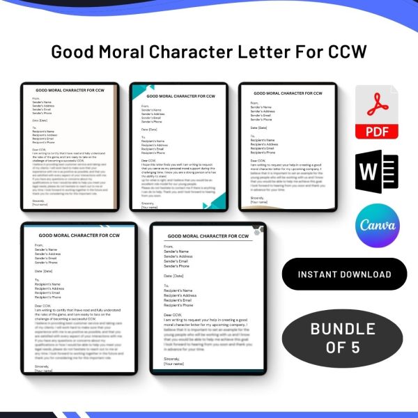 Sample Good Moral Character Letter For CCW Archives - Premium Printable ...