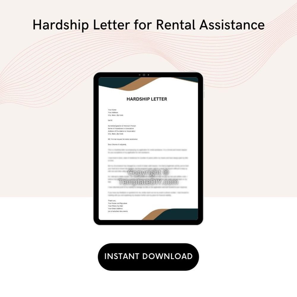 Hardship Letter for Rental Assistance