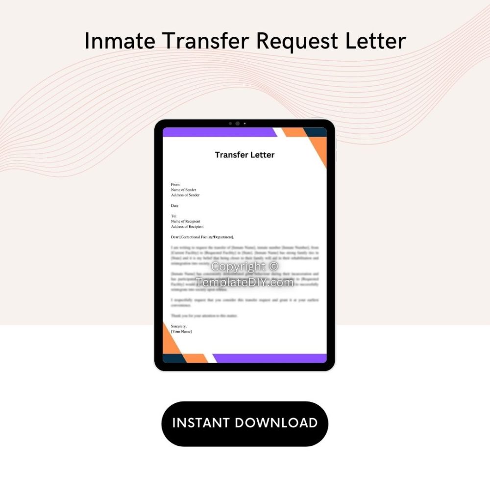 Inmate Transfer Request Letter