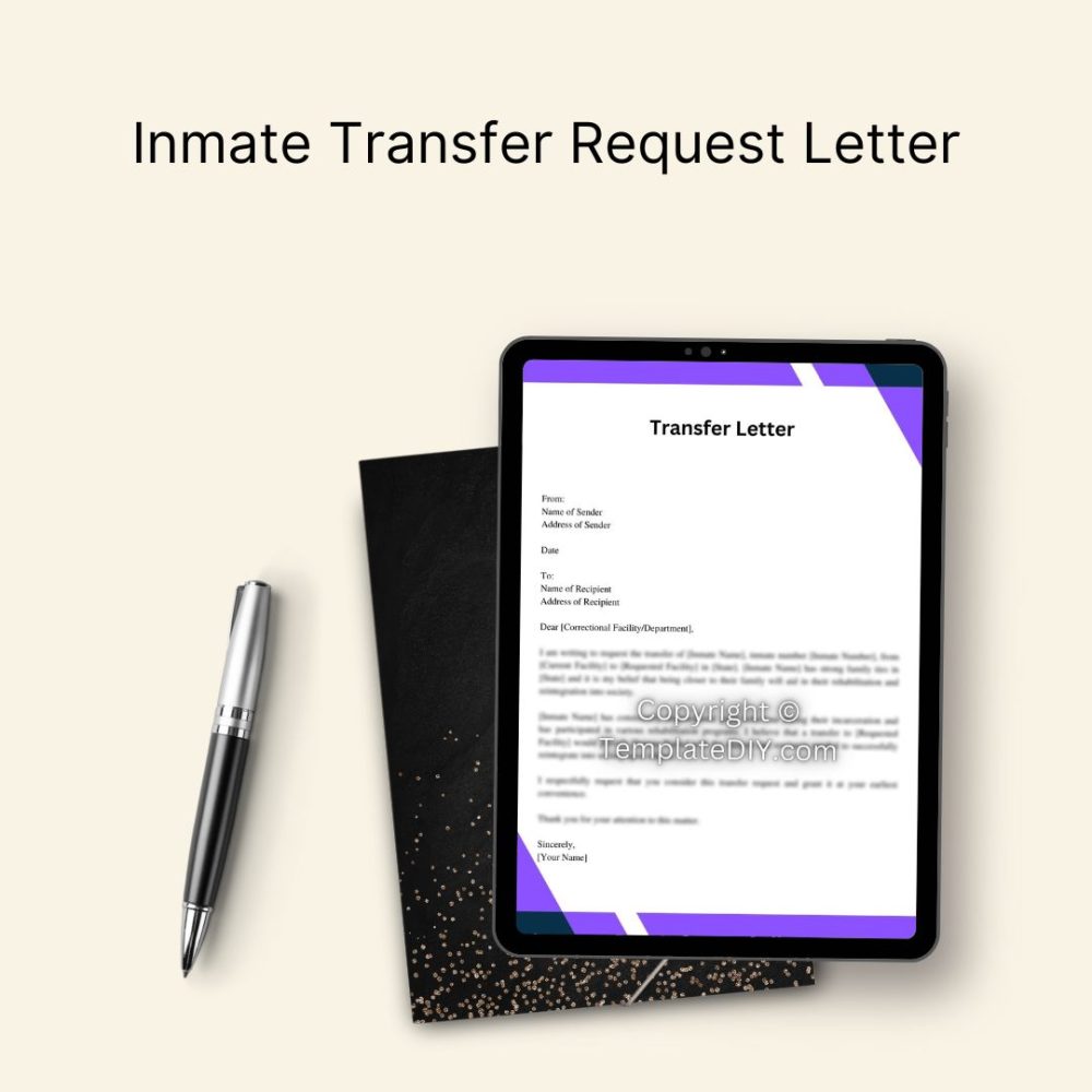 Inmate Transfer Request Letter PDF