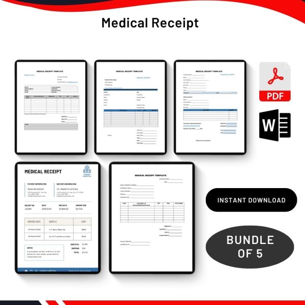 Medical Receipt in PDF & Word
