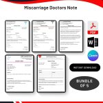 Miscarriage Doctors Note in PDF & Word