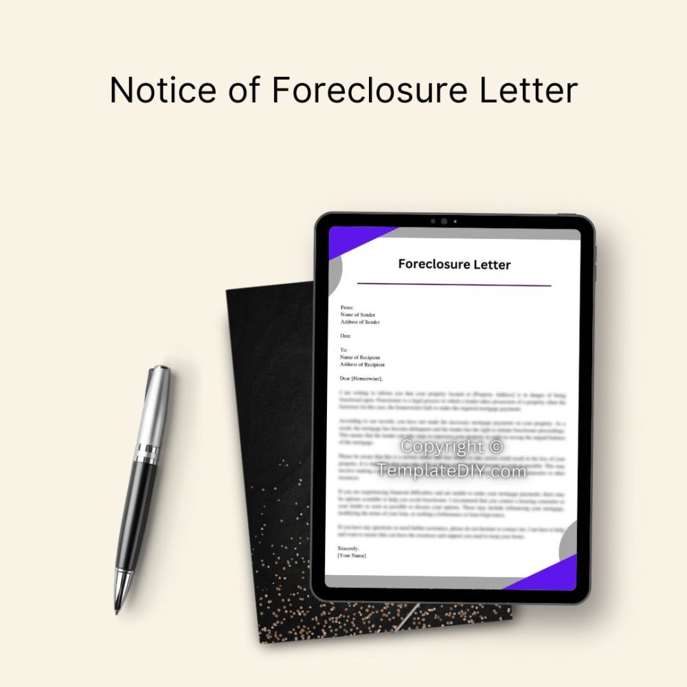 Notice of Foreclosure Letter PDF