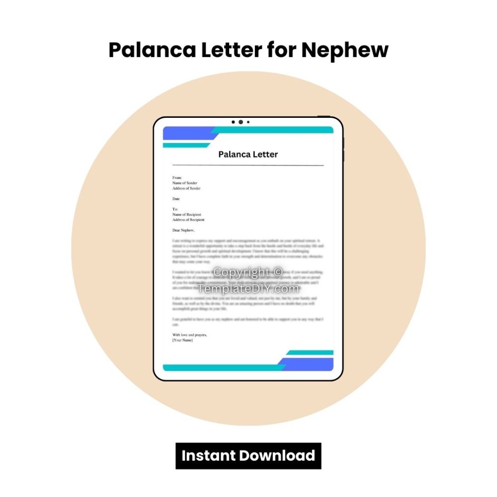 Palanca Letter for Nephew Word