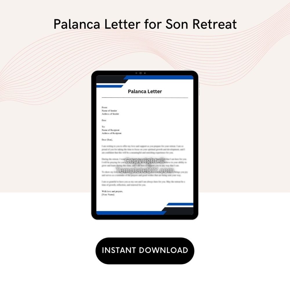 Palanca Letter for Son Retreat