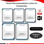 Parent Recommendation Letter for Scholarship in PDF & Word