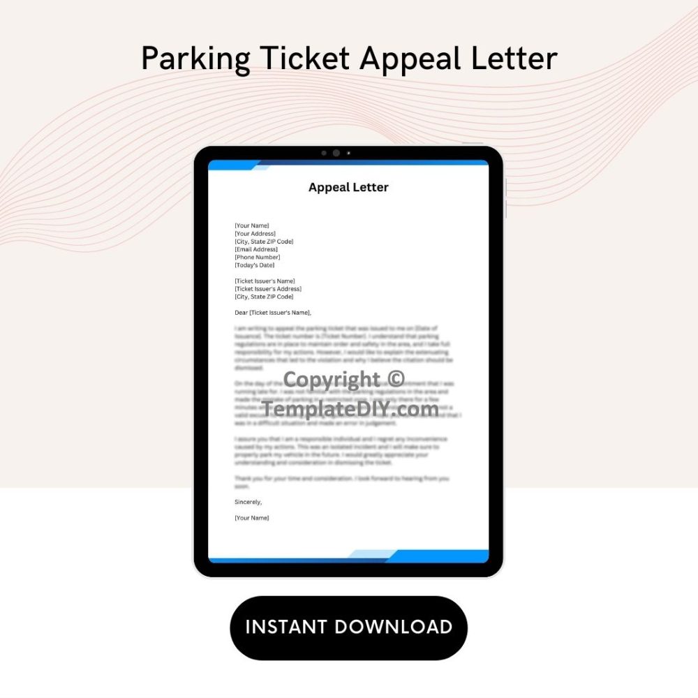 Parking Ticket Appeal Letter