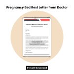 Pregnancy Bed Rest Letter from Doctor Word