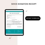 Printable 501c3 Donation Receipt