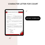 Printable Character Letter for Court