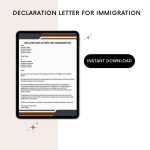Printable Declaration Letter for Immigration