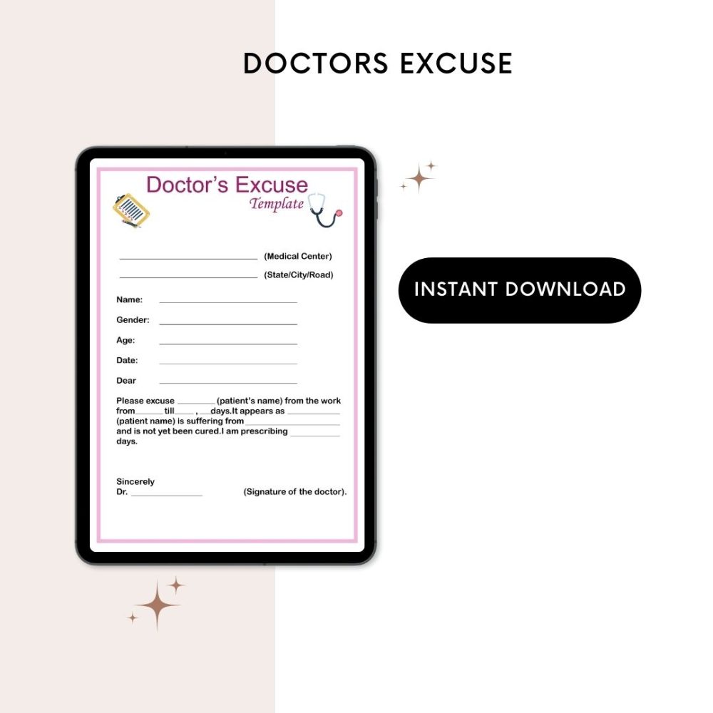 Printable Doctors Excuse