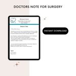 Printable Doctors Note For Surgery
