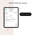 Printable Doctors Note for Anxiety