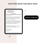 Printable Doctors Note for Back Pain