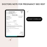 Printable Doctors Note for Pregnancy Bed Rest