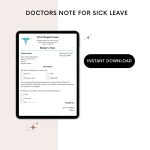Printable Doctors Note for Sick Leave