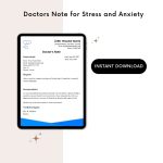 Printable Doctors Note for Stress and Anxiety