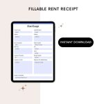 Printable Fillable Rent Receipt