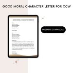 Printable Good Moral Character Letter For CCW