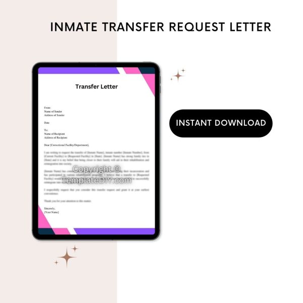 Inmate Cell Move Form Inmate Transfer Request Letter with Examples in Pdf and Word