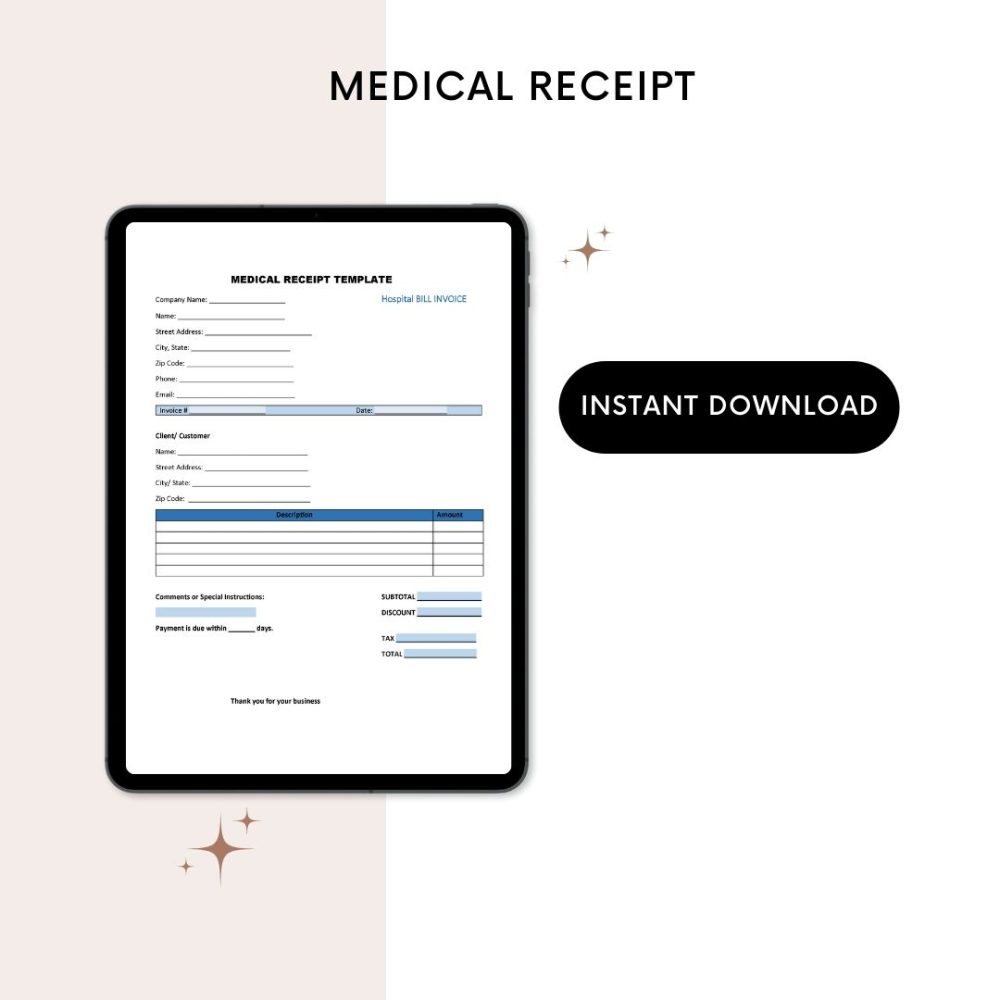 Printable Medical Receipt