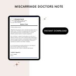 Printable Miscarriage Doctors Note