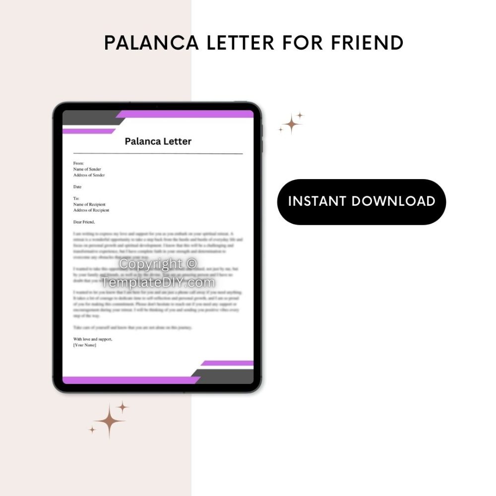 Printable Palanca Letter for Friend