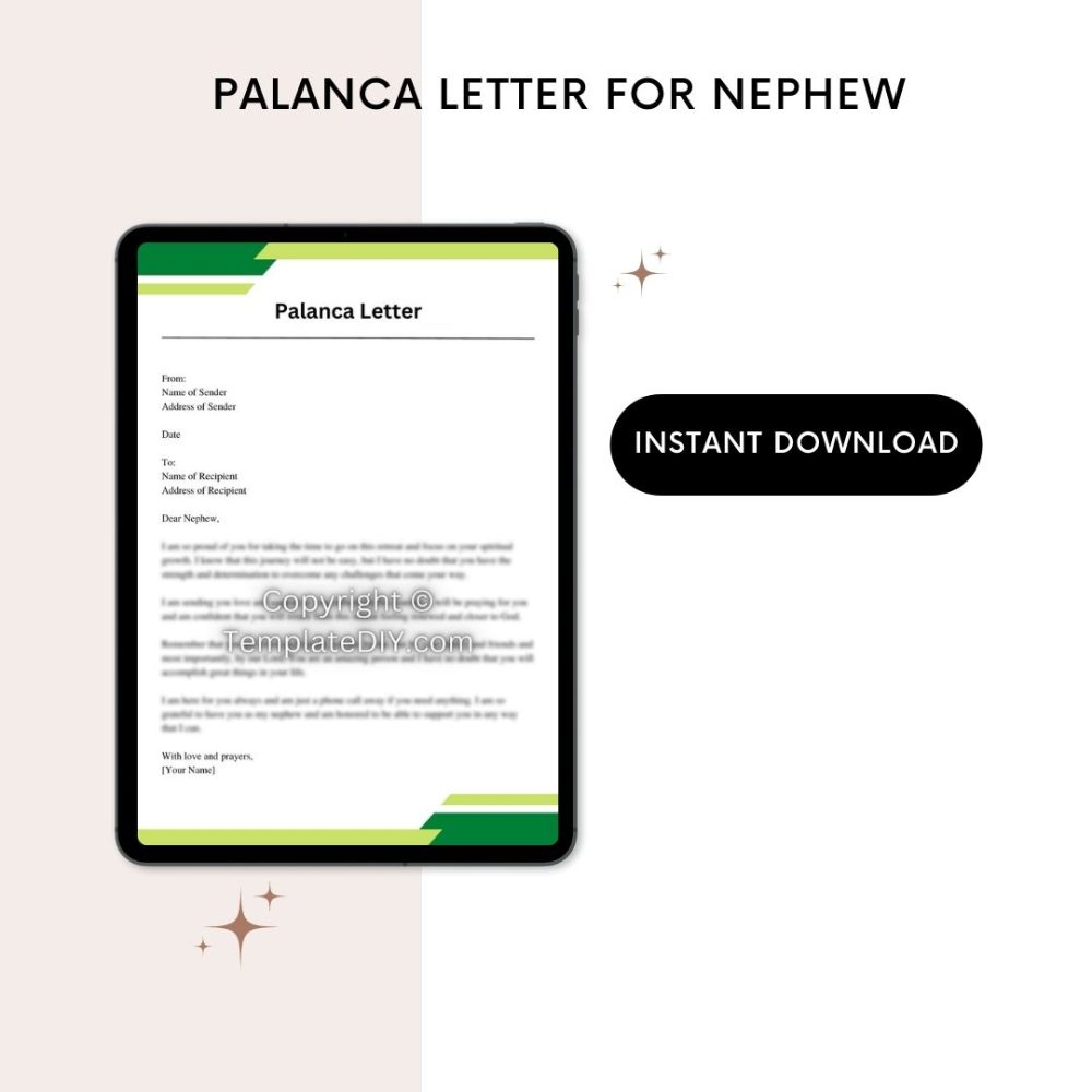 Printable Palanca Letter for Nephew