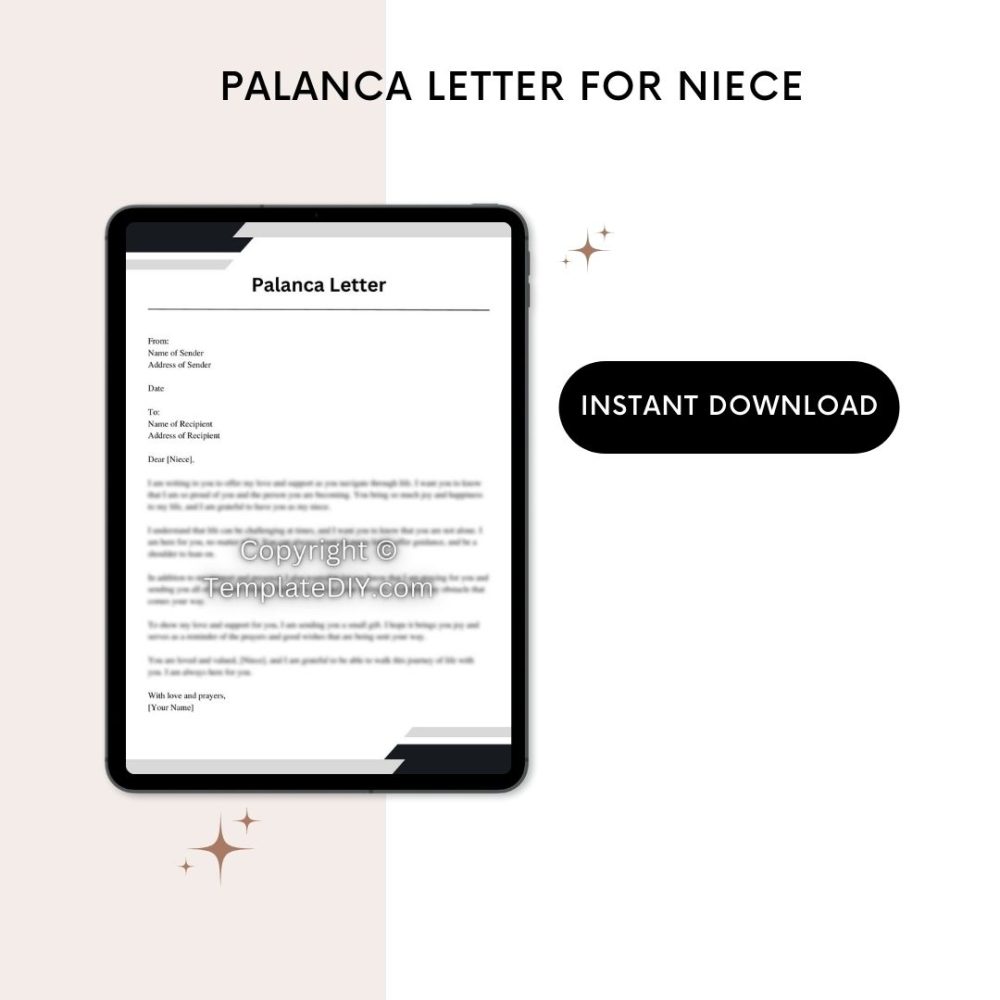 Printable Palanca Letter for Niece