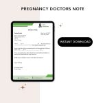 Printable Pregnancy Doctors Note