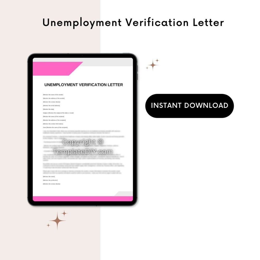 Printable Unemployment Verification Letter