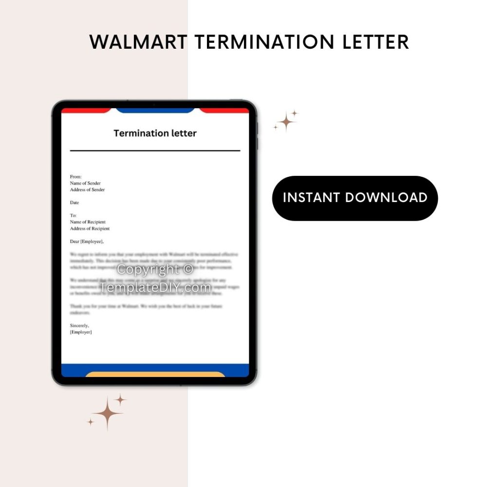 Printable Walmart Termination Letter