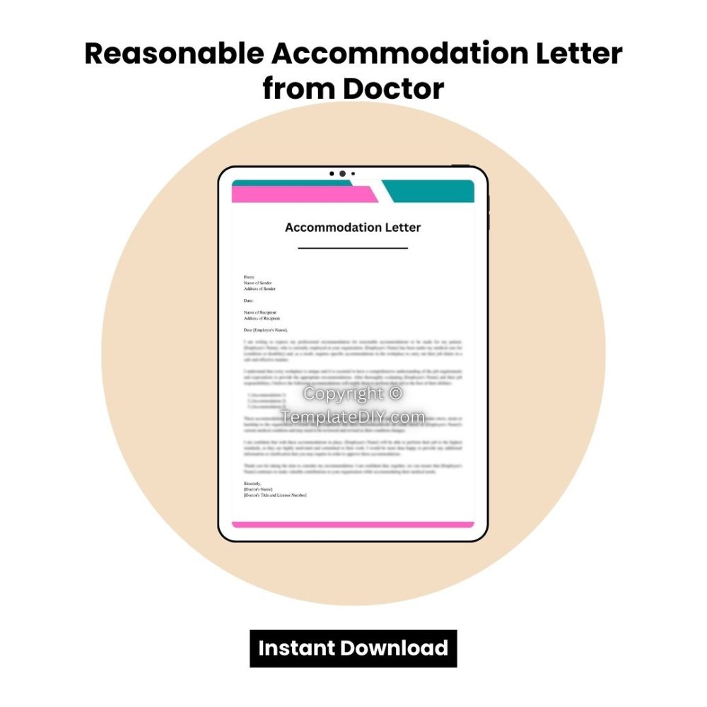 Reasonable Accommodation Letter from Doctor Word
