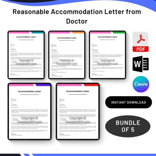Reasonable Accommodation Letter from Doctor in PDF & Word