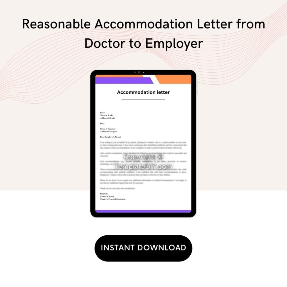 Reasonable Accommodation Letter from Doctor to Employer