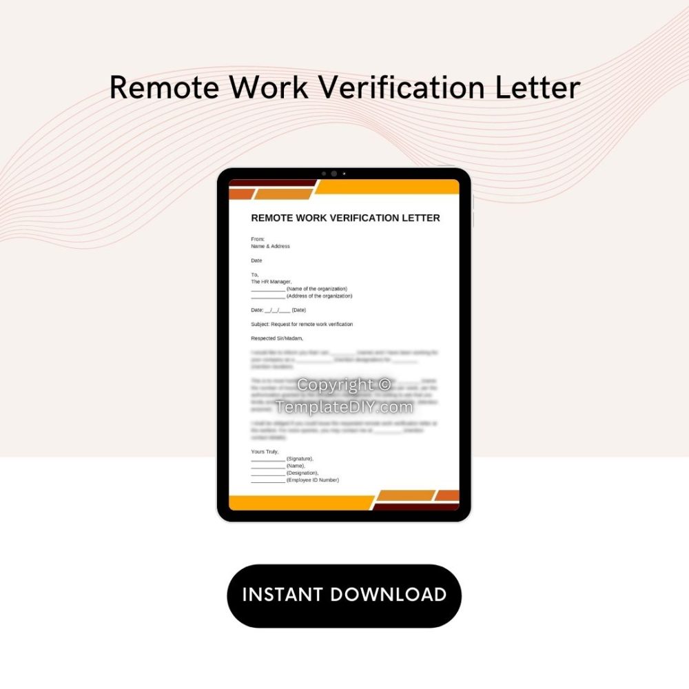 Remote Work Verification Letter