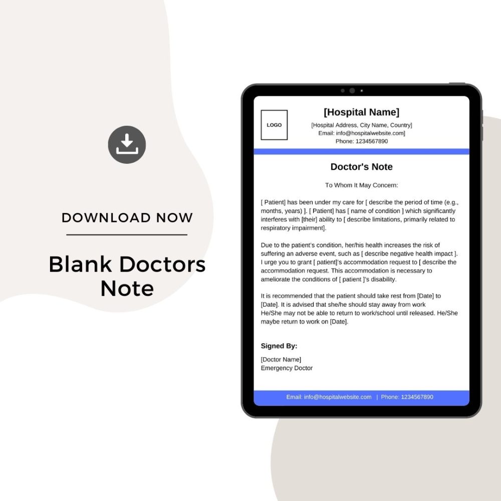 Sample Blank Doctors Note