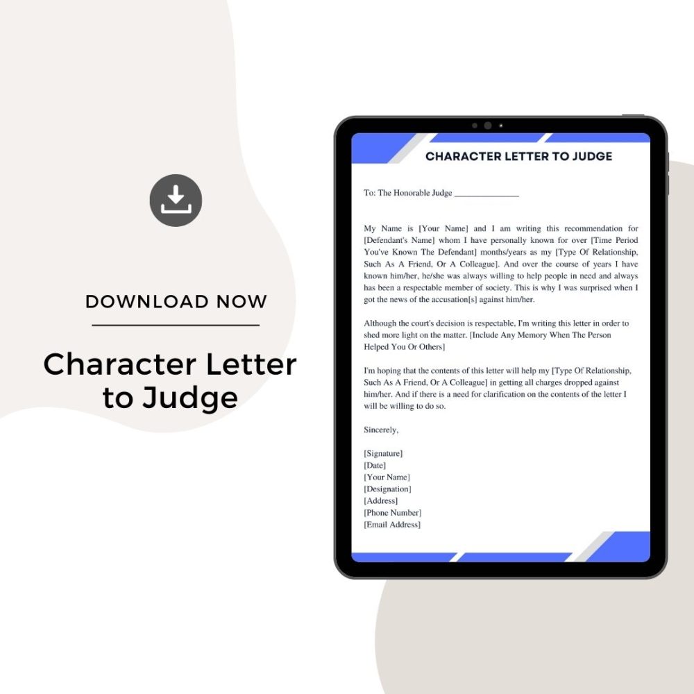 Sample Character Letter to Judge