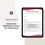 Sample Character Reference Letter For Internship